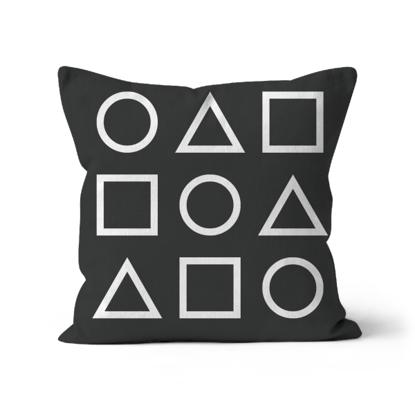 White Outlines on Black - Cuscino per Divano