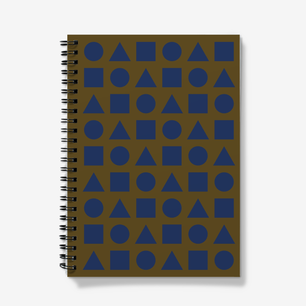 “Deep Blue Shapes on Military Green” Quaderno A5 con spirale